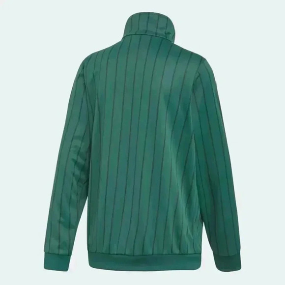 NWT Adidas green and white striped long sleeve front zip casual track top - Picture 7 of 7
